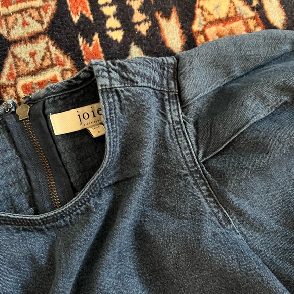 Joie two piece set denim jogger pants puff sleeve top chambray Canadian tuxedo S - Picture 5 of 15